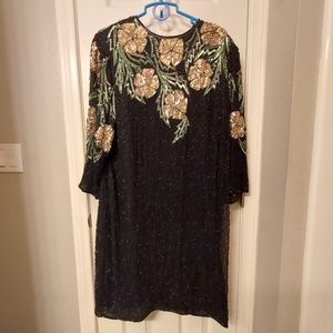 Scala vintage beaded silk dress